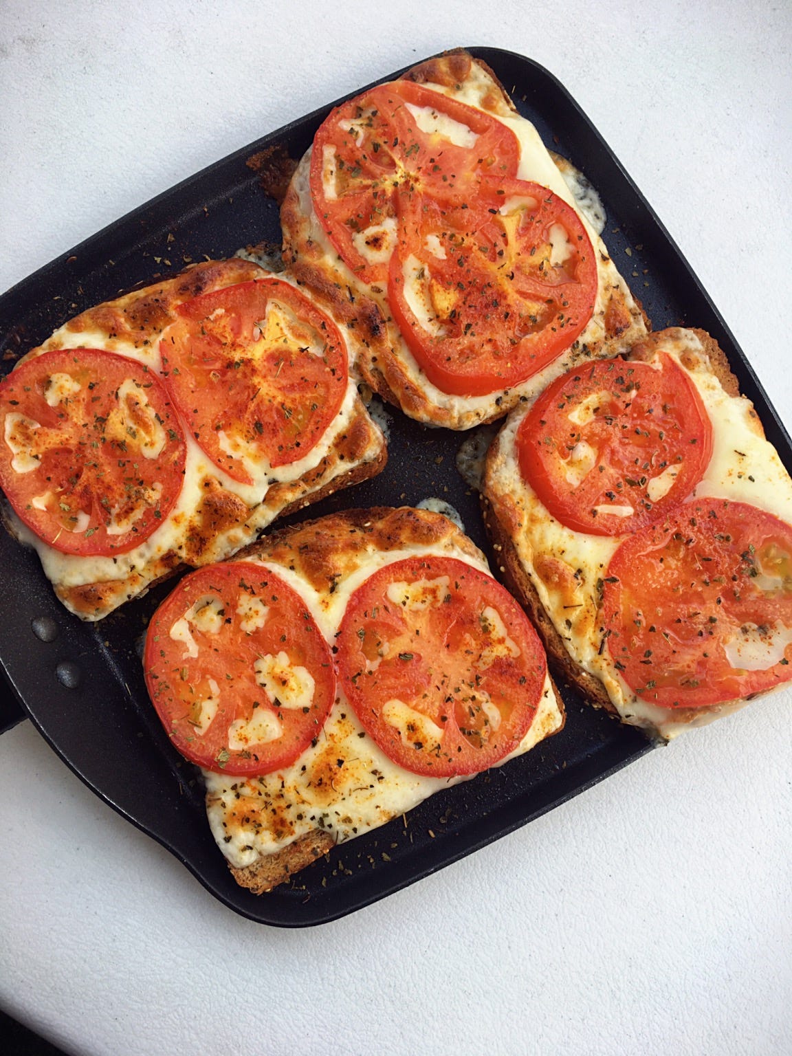 Open-Faced Tomato Grilled Cheese. Came home after work and was in the ...