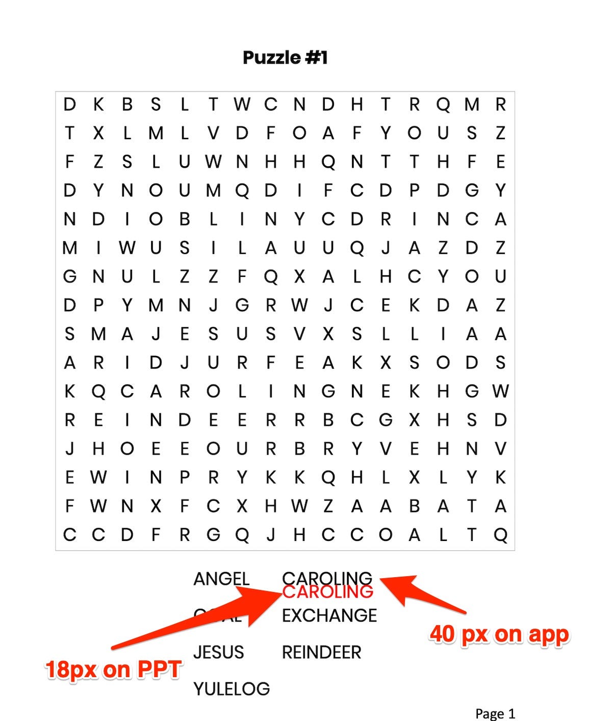 Font Sizes in Puzzles. Instant Puzzle Generator (Cloudorka) by