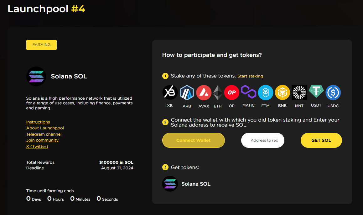 XBANKING Launchpool #4. Get free Solana (SOL) tokens. Terms and  instructions | by Super | Medium