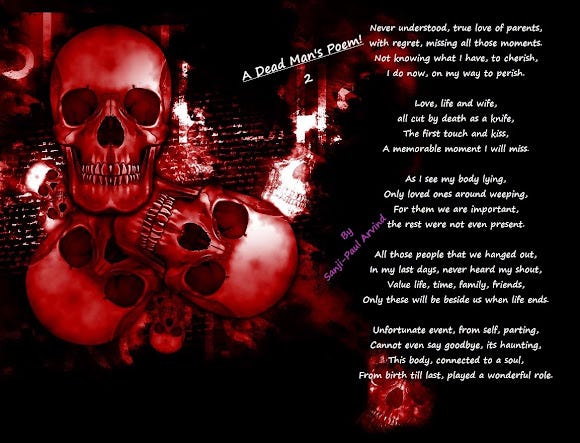 A Dead Man's Poem | by Sanji-Paul Arvind | Medium