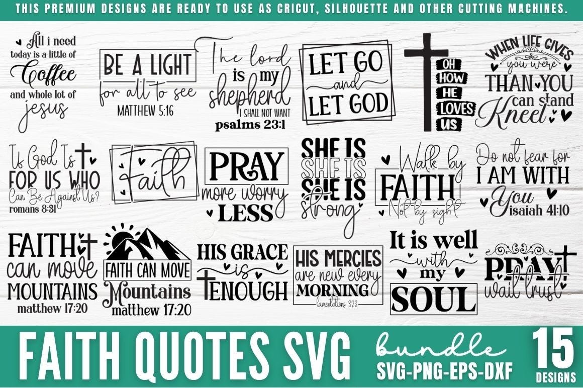 Faith Quotes Svg Bundle 