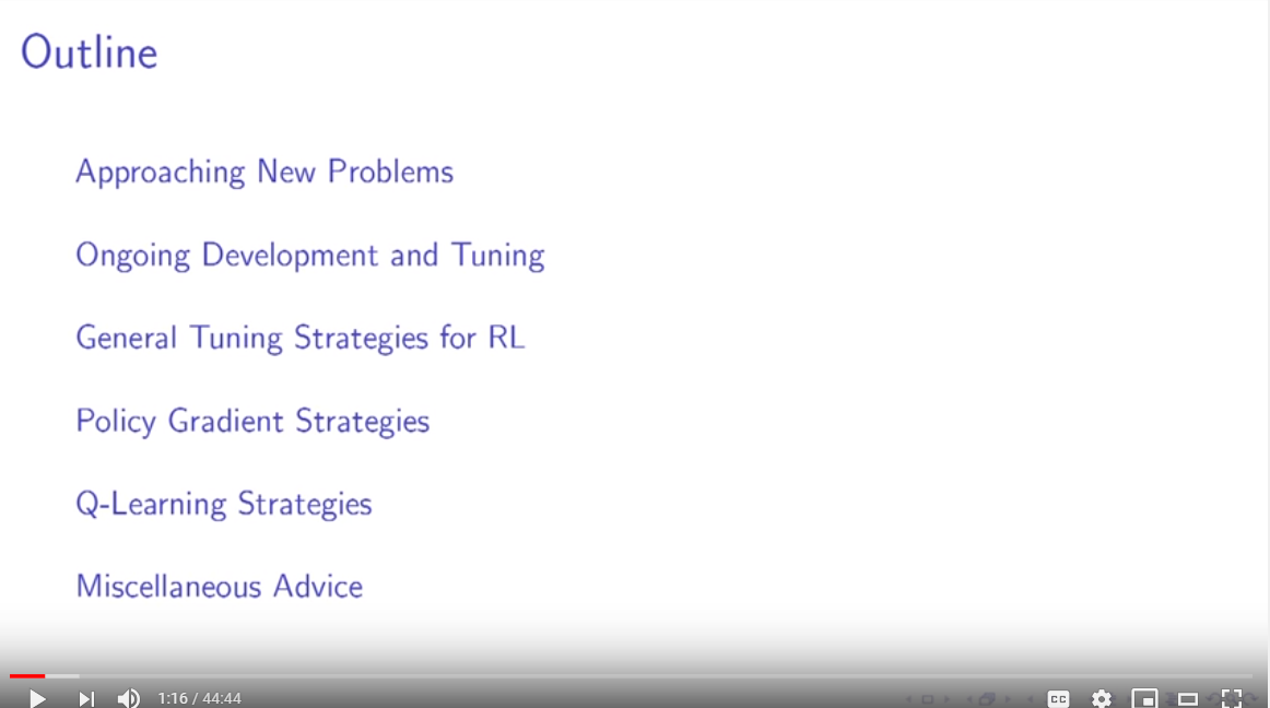 [ Archived Post ] Deep RL Bootcamp Lecture 6 Nuts and Bolts of Deep RL