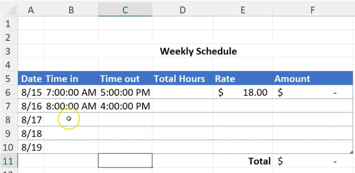 How to Calculate Hours Worked in Excel | by Karina Arceo | Medium