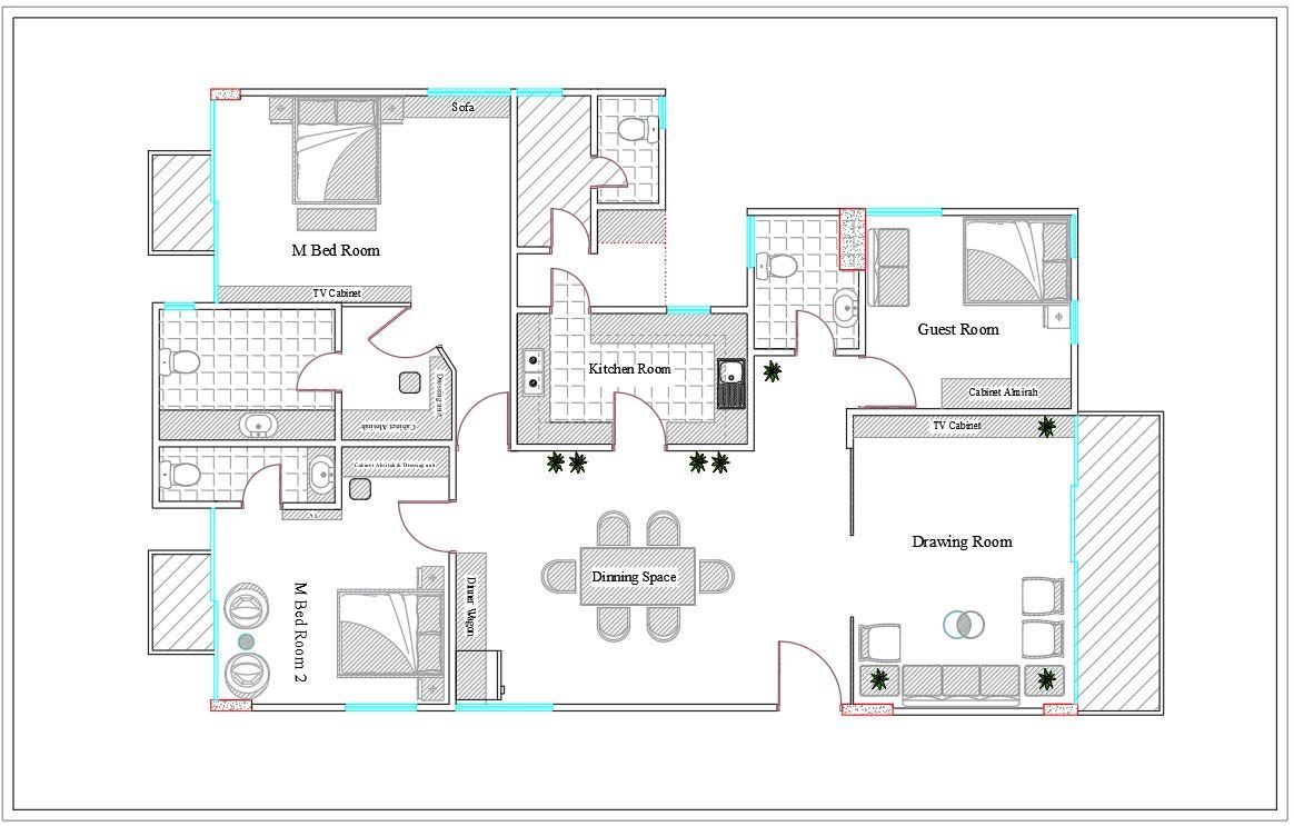 Apartment Furniture Layout Plan: Smart Space Optimization with CAD DWG Design Approach