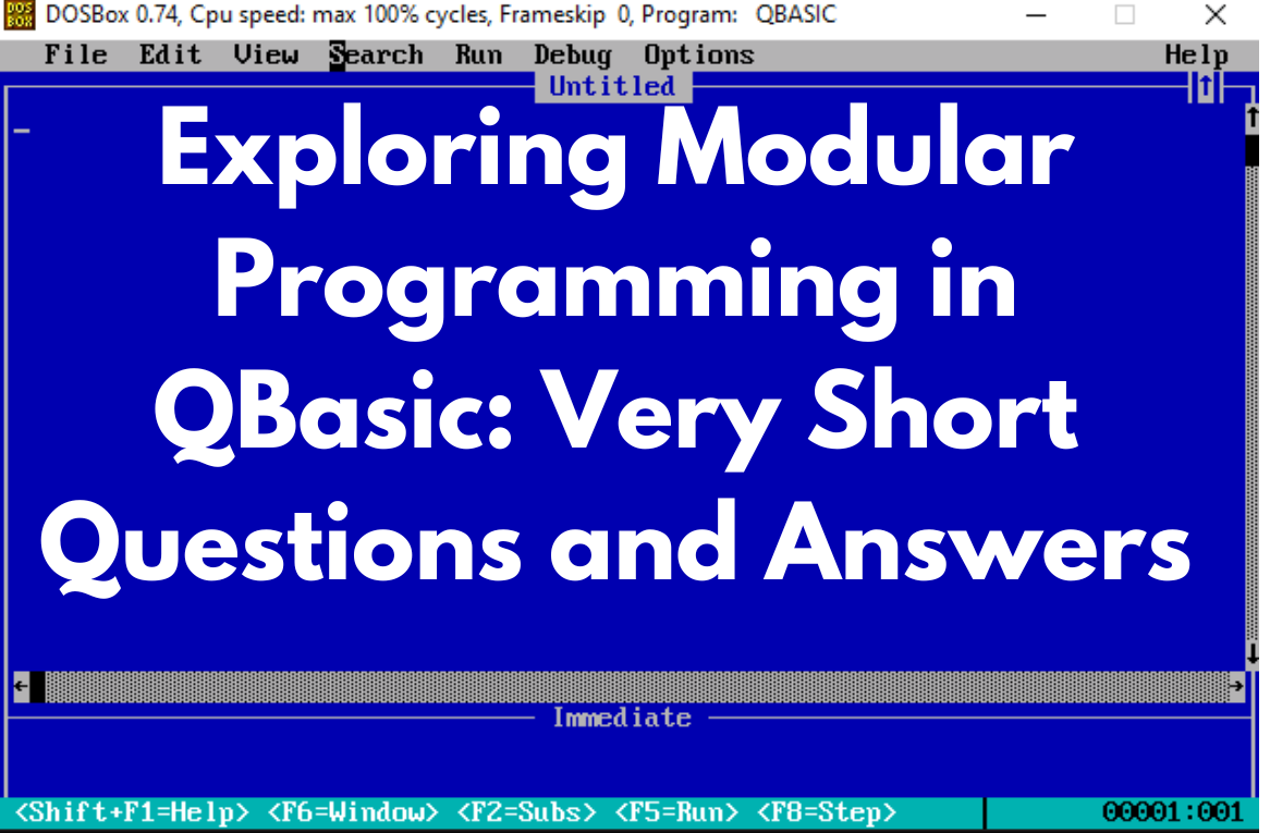 Exploring Modular Programming in QBasic: Very Short Questions and ...