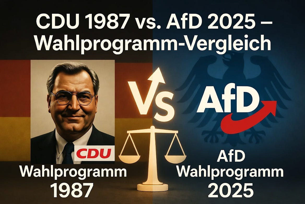 Politische Analyse: CDU-Wahlprogramm 1987 vs. AfD-Wahlprogramm 2025