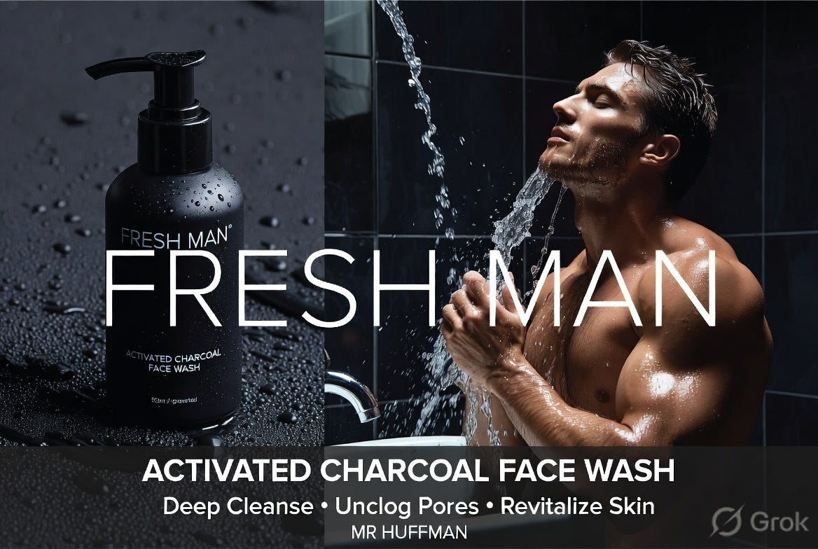 FRESH MAN Activated Charcoal Face Wash: Transform Your Skincare Routine | Asort -Mr. Huffman