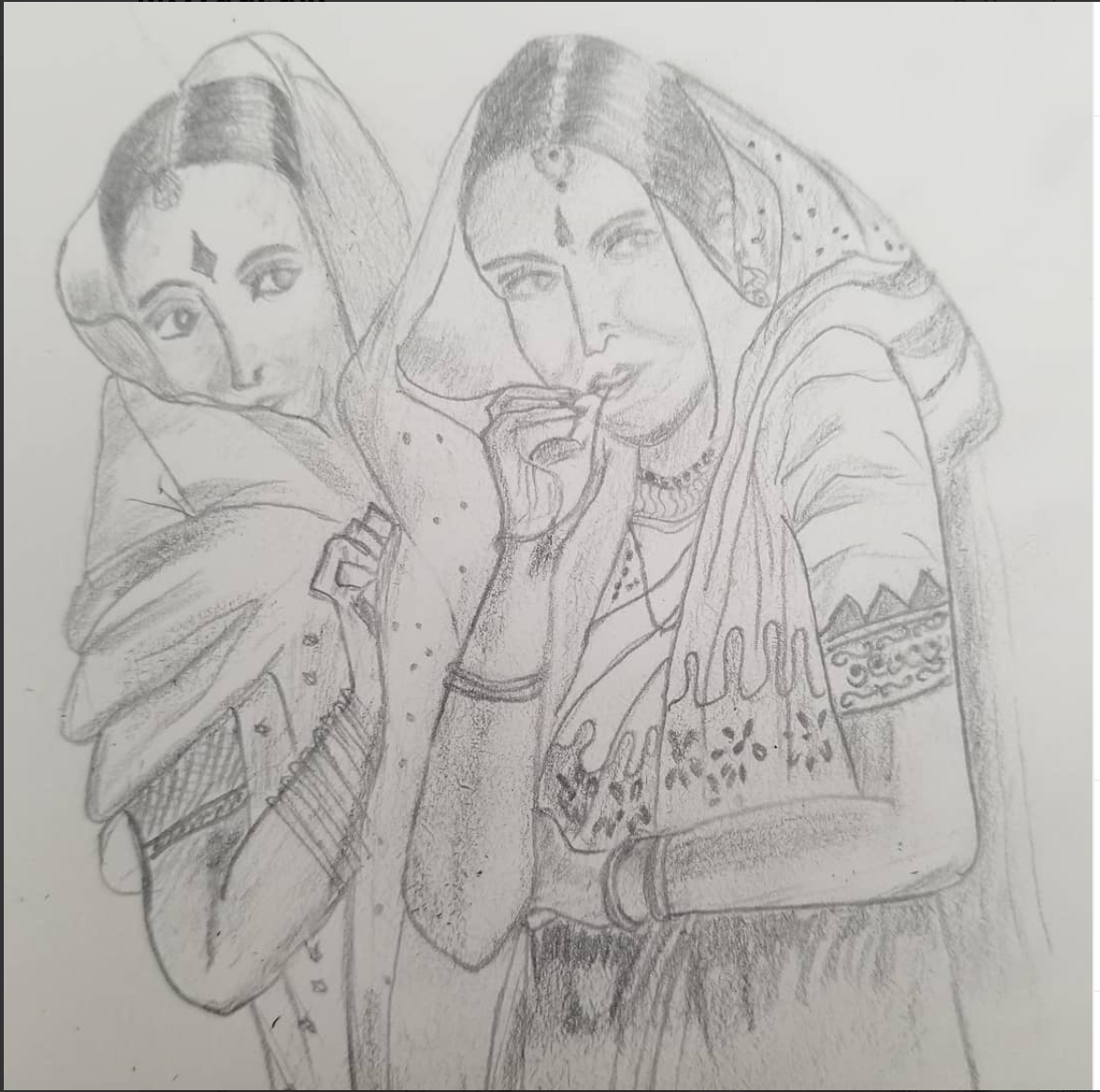 How to draw Rajasthani lady panihari  panihari drawing  Rajasthani panihari  drawing  YouTube