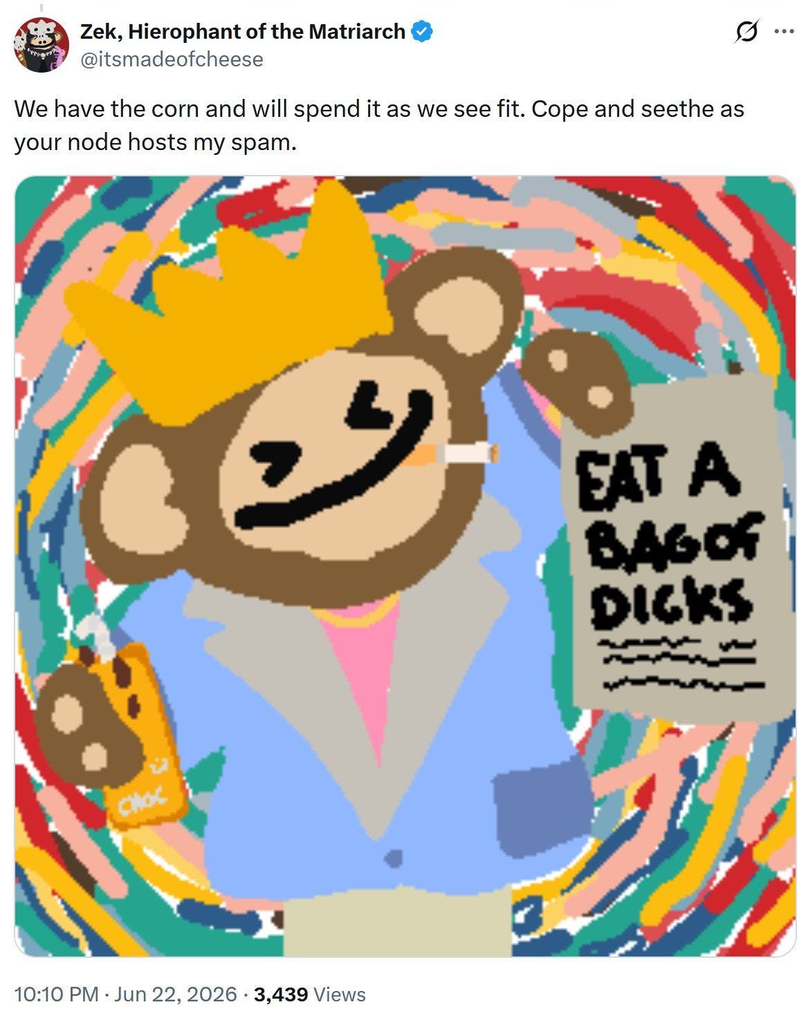“Stop Being Retarded, Bitcoiners, Eat A Bag Of Dicks”