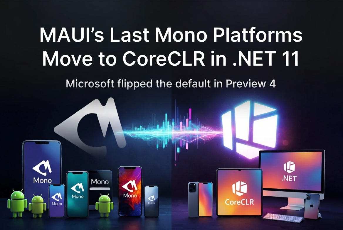 MAUI’s Last Mono Platforms Move to CoreCLR in .NET 11