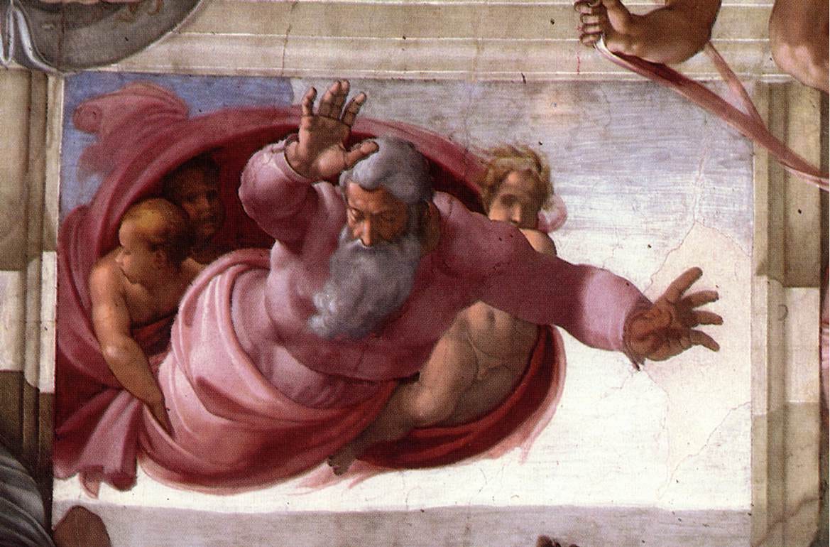 Separación de las aguas y la tierra, Miguel Ángel. 1511. fuente: Wikipedia