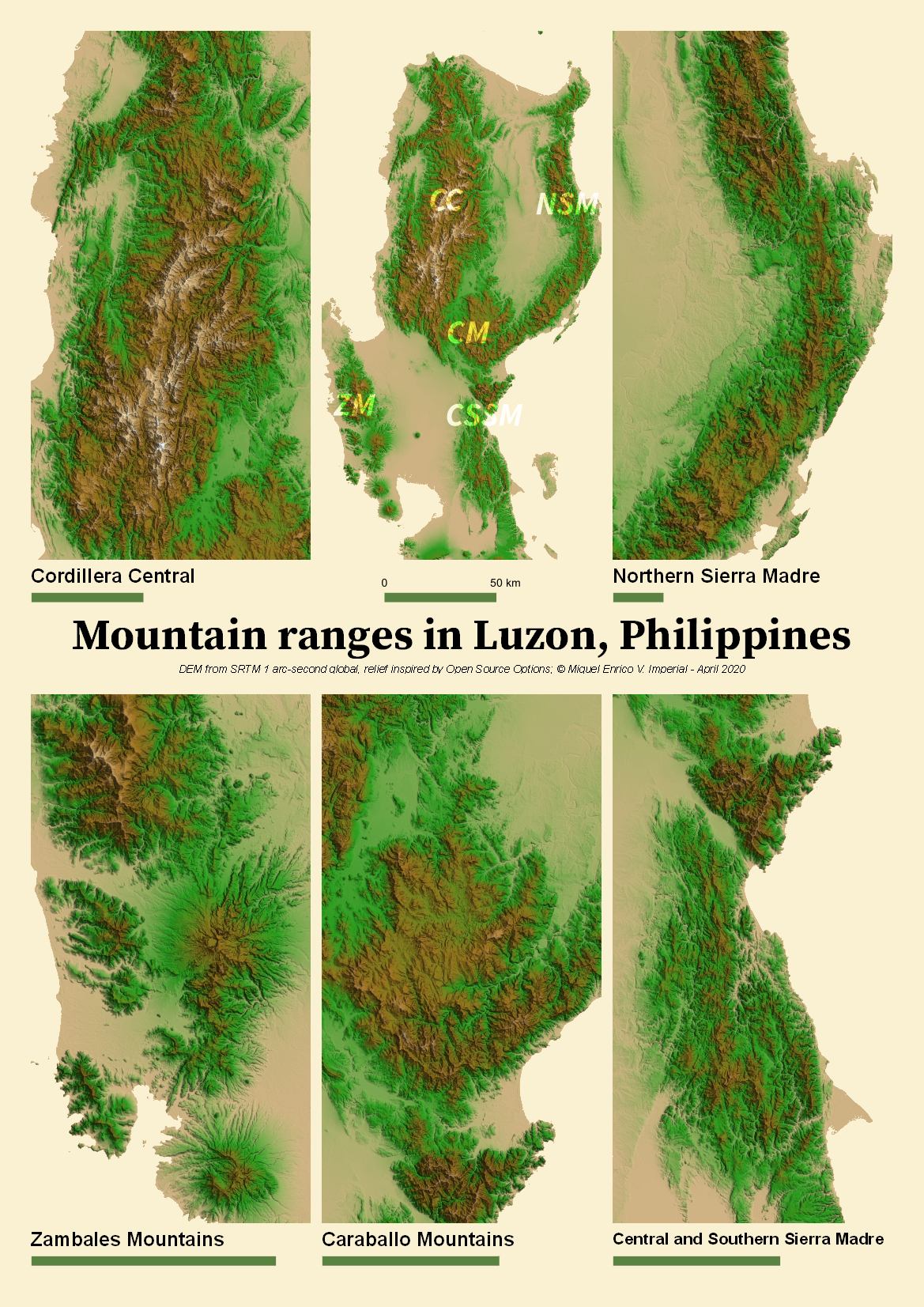 How to create a shaded relief map of a mountain range in Luzon, Philippines  | by Miguel Imperial | Medium
