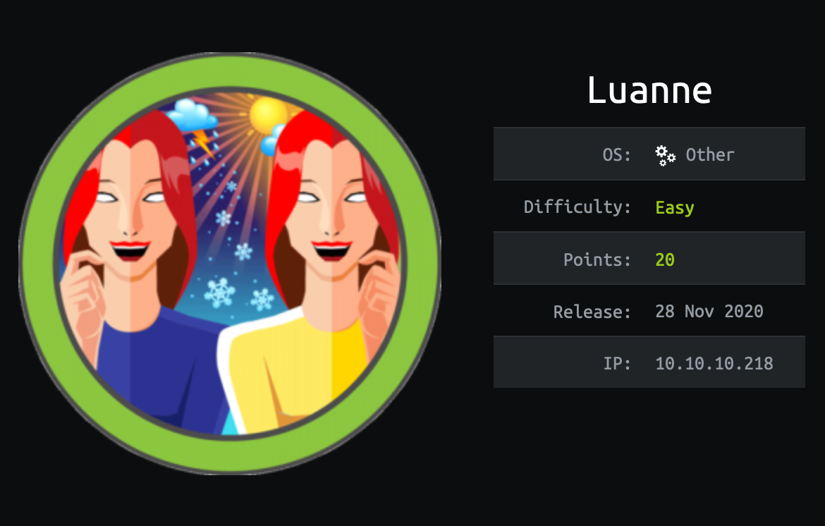 Luanne — HackTheBox Writeup