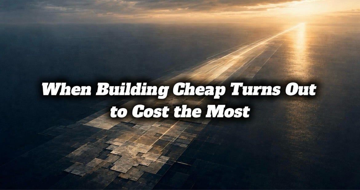 When Building Cheap Turns Out to Cost the Most