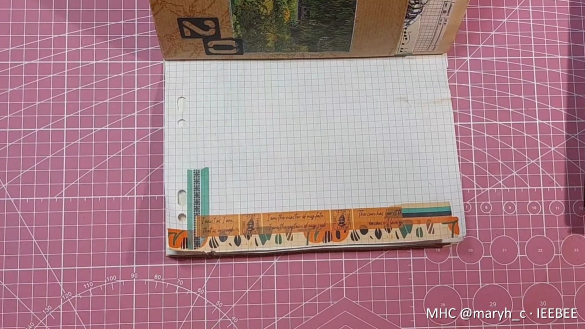 Journal page created by MHC (@maryh_c) using IEEBEE washi tape.