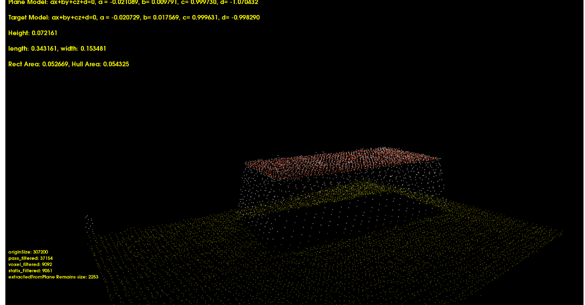 Kinect V2 + PCL to achieve volume measurement of local target (with c++