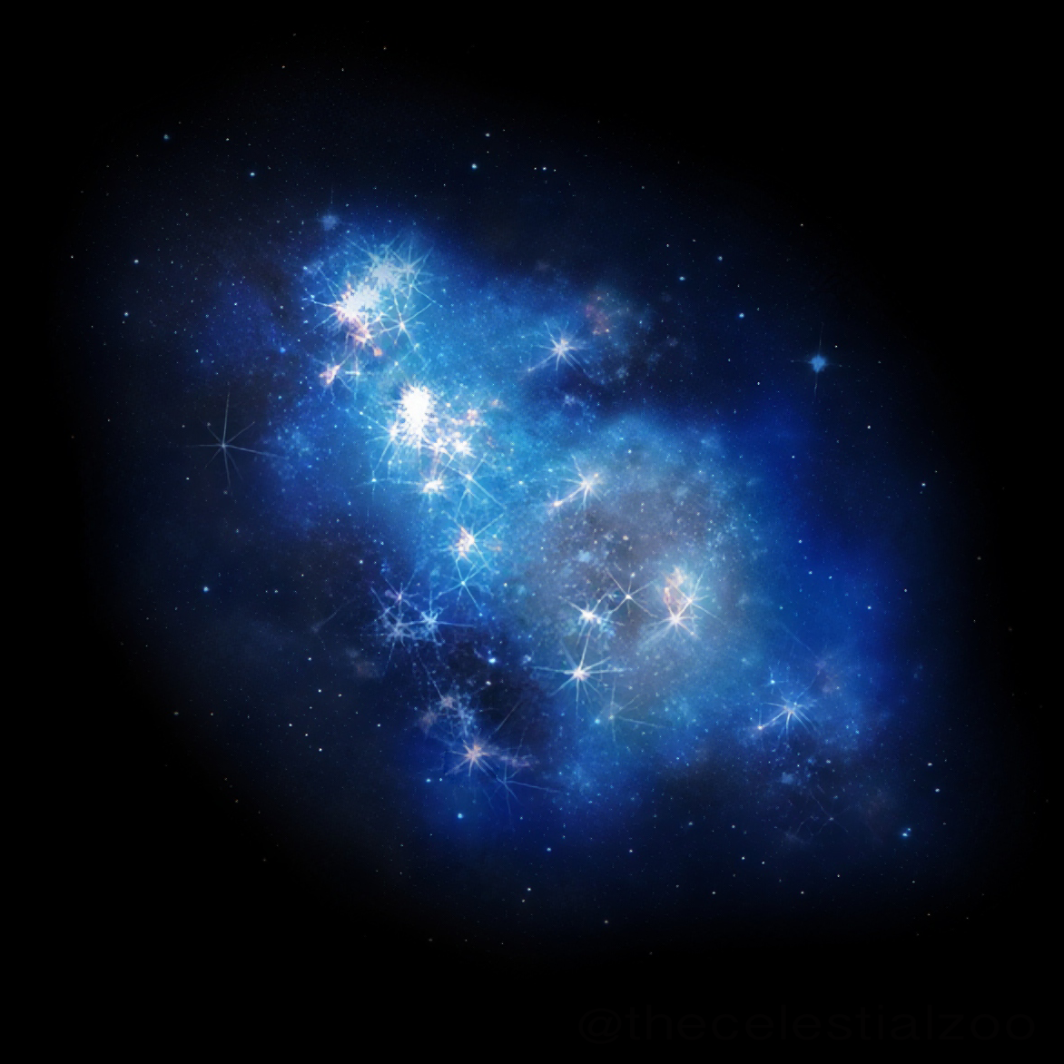 An artist’s conception of what a region within the Universe might look like as it forms stars for the first time. As stars shine, accumulate matter, and contract, radiation will be emitted, both electromagnetic and gravitational. Inside the star, gas pressure fights against gravitation, holding the various interior layers up against gravitational collapse. Surrounding the star-forming region is darkness, as neutral atoms effectively absorb that emitted starlight, while the emitted ultraviolet starlight works to ionize that matter from the inside out. (Credit: Pablo Carlos Budassi/Wikimedia Commons)