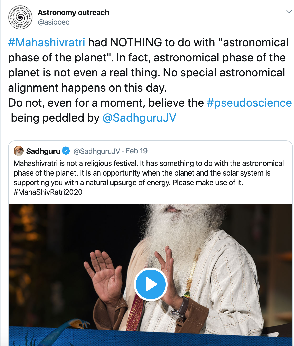 ASI's 3 Astronomical Errors About Sadhguru's Statements | by Devil's  Advocate | Medium