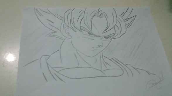 Linha arte Goku Desenho Dragon Ball Cartoon, goku, ângulo, branco, rosto  png