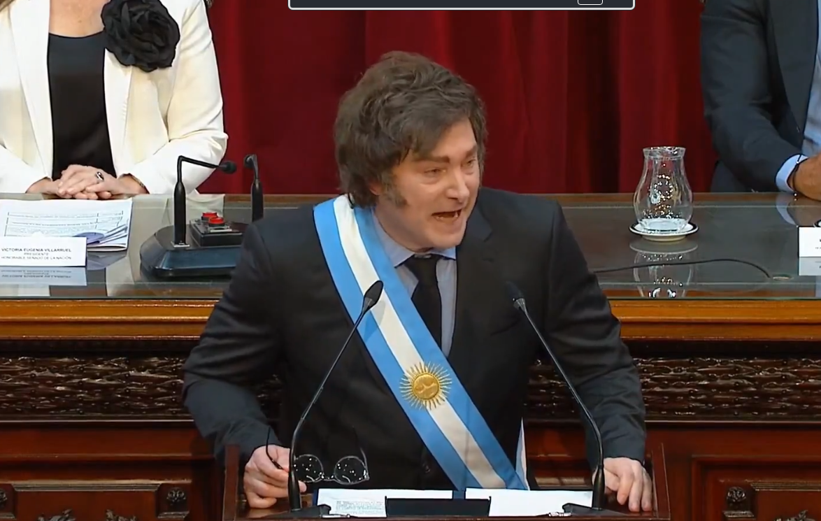 Milei atacó a Manes en la apertura de las sesiones del Congreso