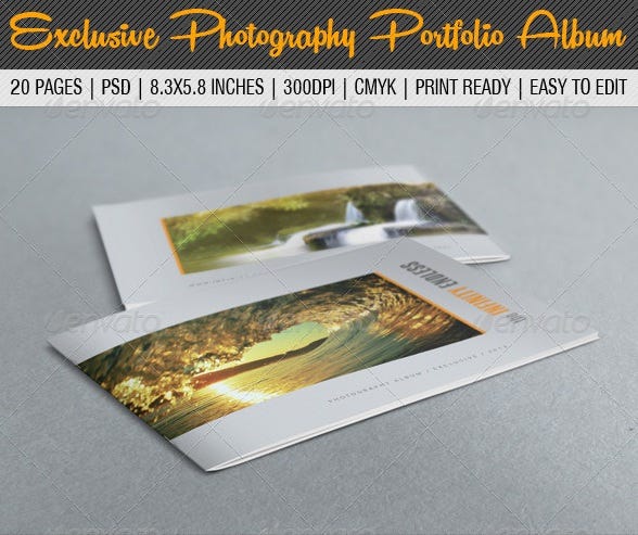 18 Pages Photography Portfolio or Photo Album, Print Templates