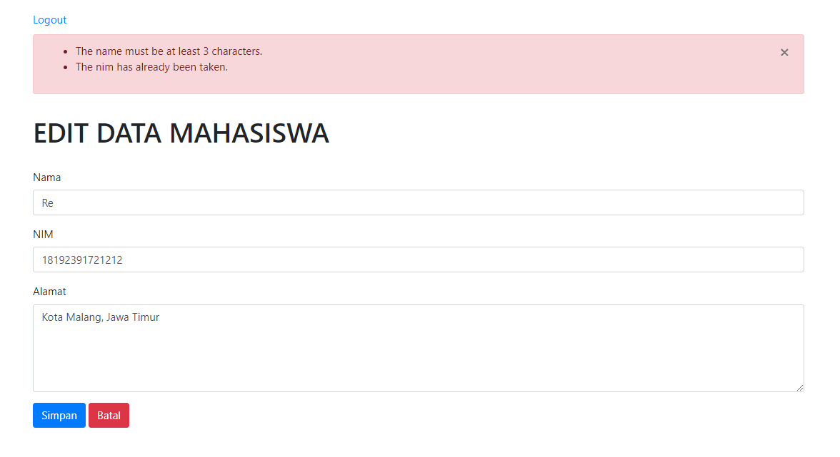 Laravel Form Validation dan Laravel Form Request | by Muhammad Irfan ...