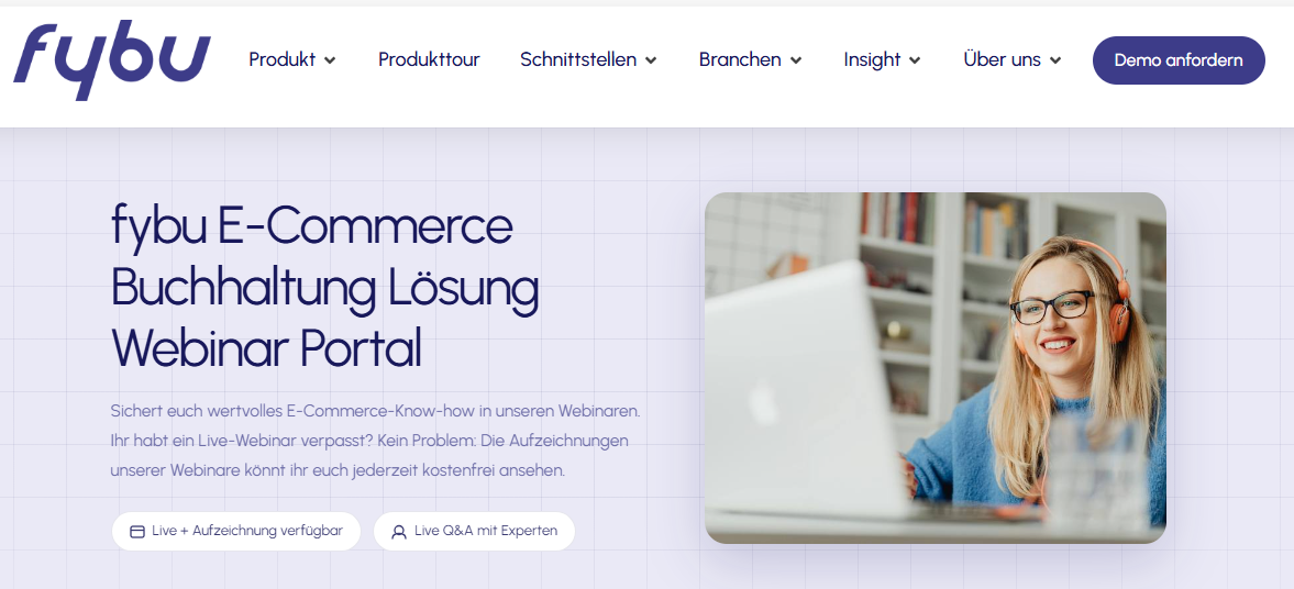 fybu E-Commerce Buchhaltung Lösung Webinar Portal
