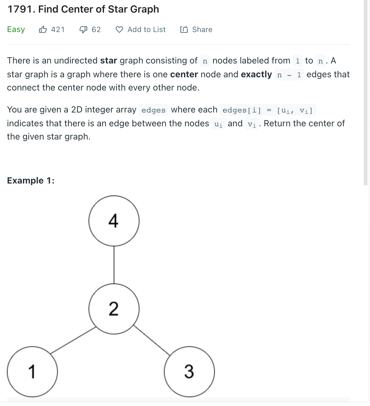 leetcode 1791. Find Center of Star Graph | by smddddddddddd | Medium
