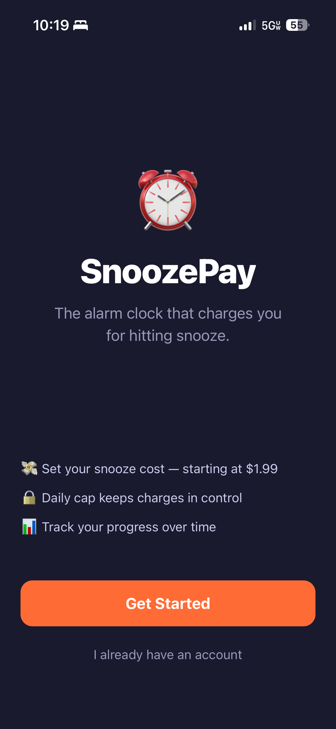 SnoozePay: the alarm clock that charges you for hitting snooze.