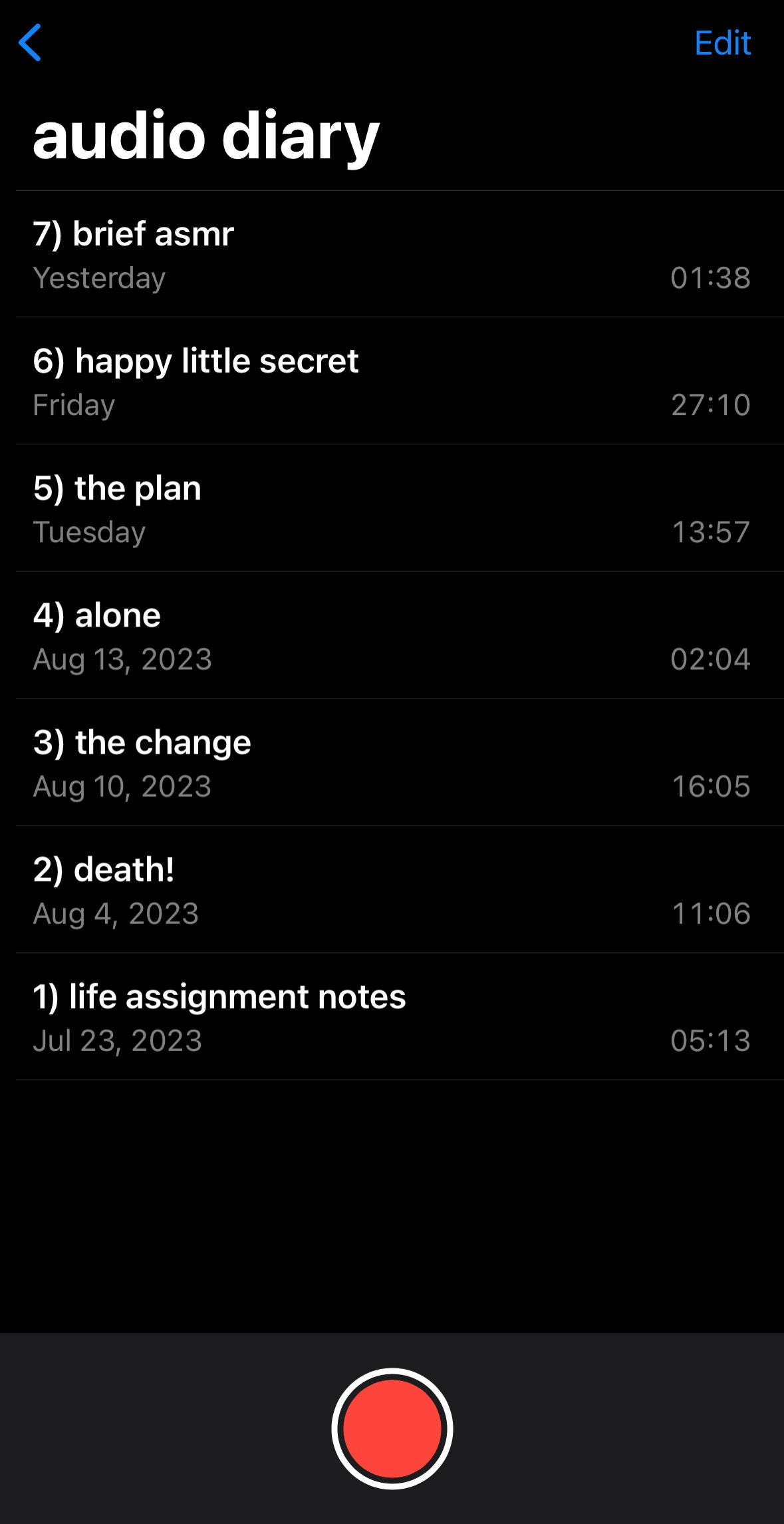 Audio on sale diary app