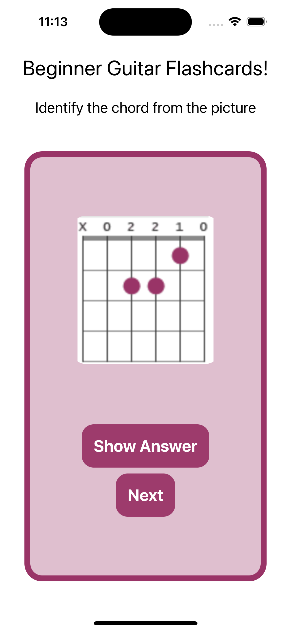 Guitar Flashcards — Native App Development Final Project by Yotam Ben
