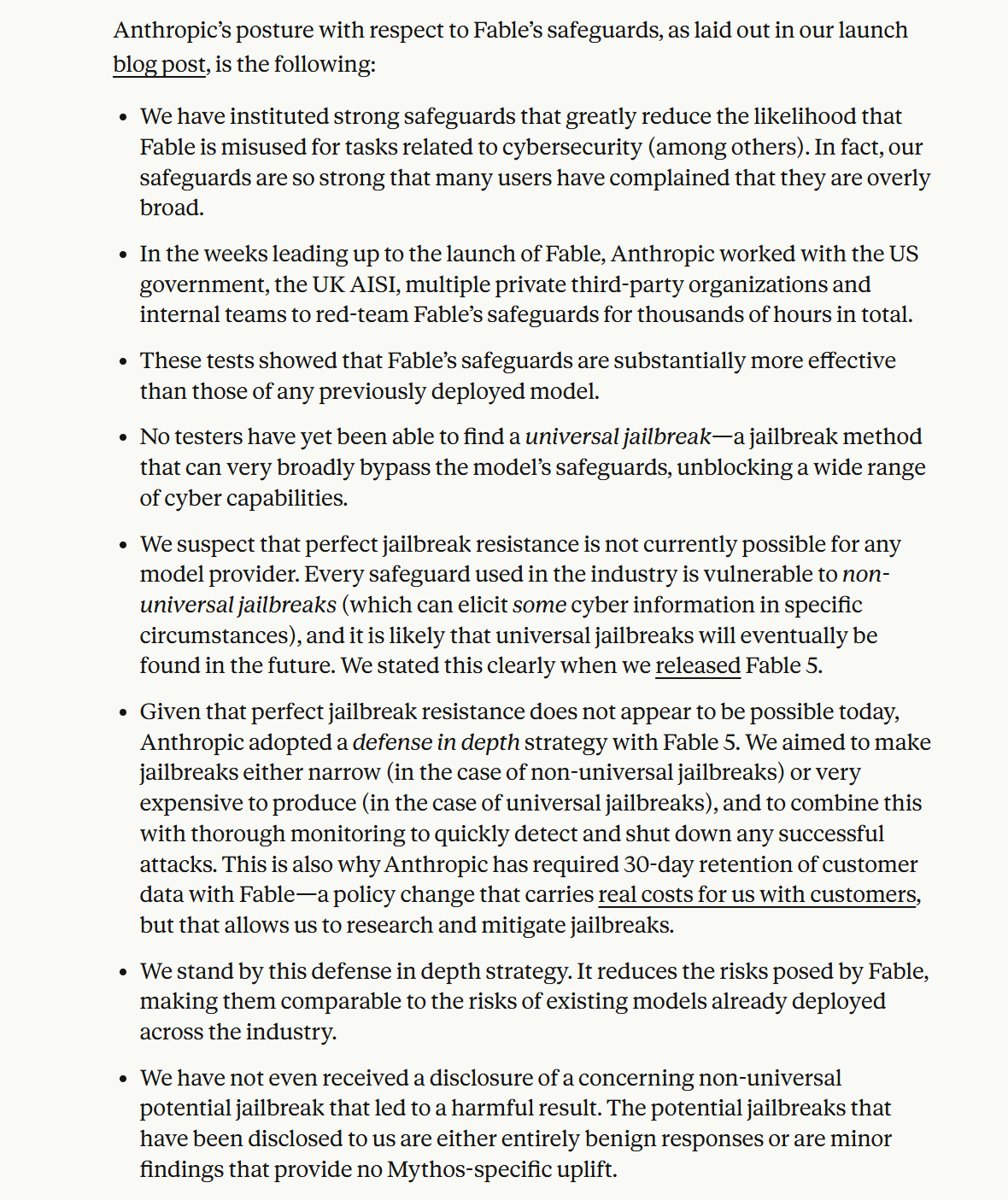 Source: Statement on the US government directive to suspend access to Fable 5 and Mythos 5 \ Anthropic
