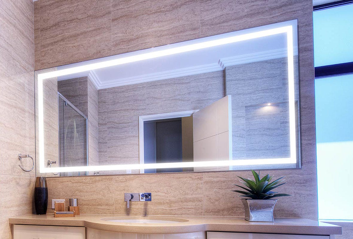 Large led bathroom mirror deals