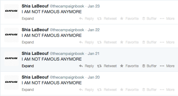 I AM NOT FAMOUS ANYMORE. Social Media Tips from Shia LaBeouf | by Prize  Launch | Medium