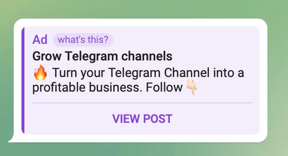 Telegram Ads Example