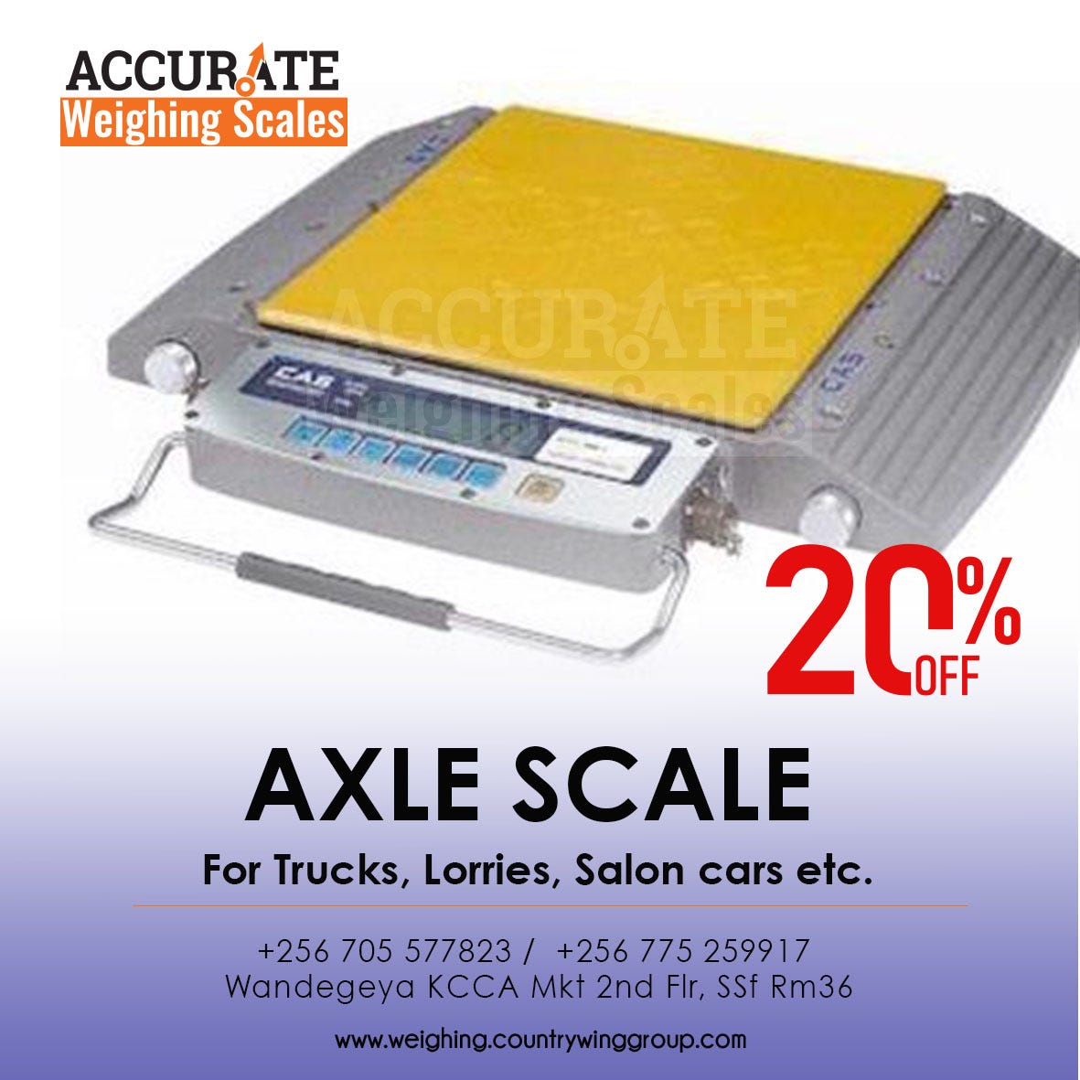 axle car scales with double in and out ramps for stability at