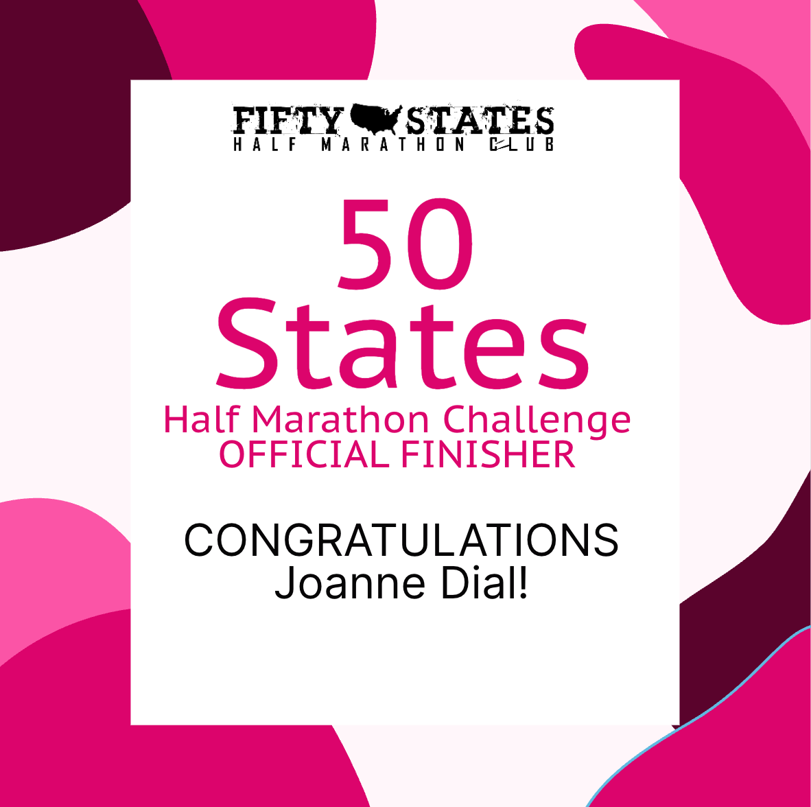 Joanne Dial Finishes the 50 States Half Marathon Challenge™ — From Wye Mills, Maryland