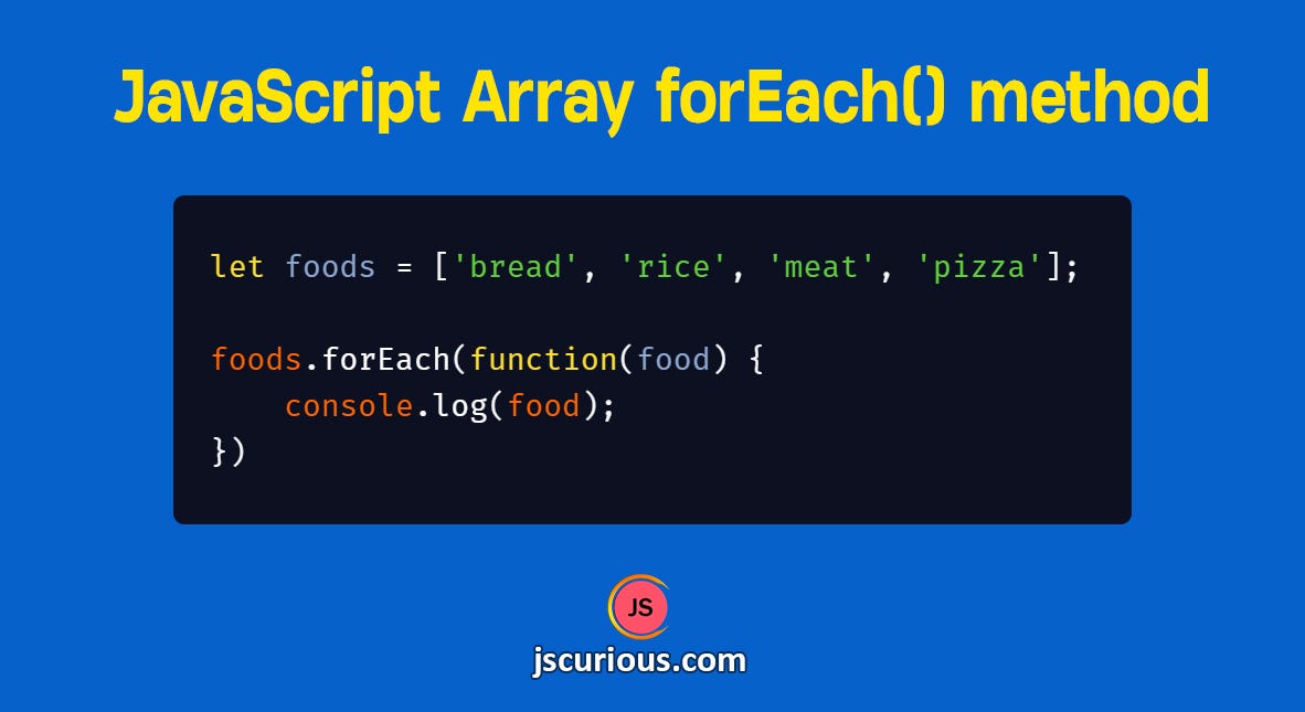 JavaScript Array forEach() method to loop through an Array | by Amitav  Mishra | JavaScript in Plain English