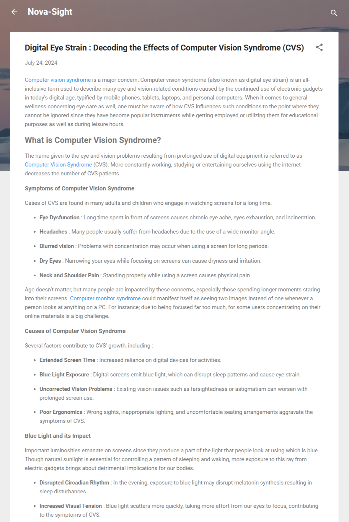 Digital Eye Strain Decoding the Effects of Computer Vision Syndrome