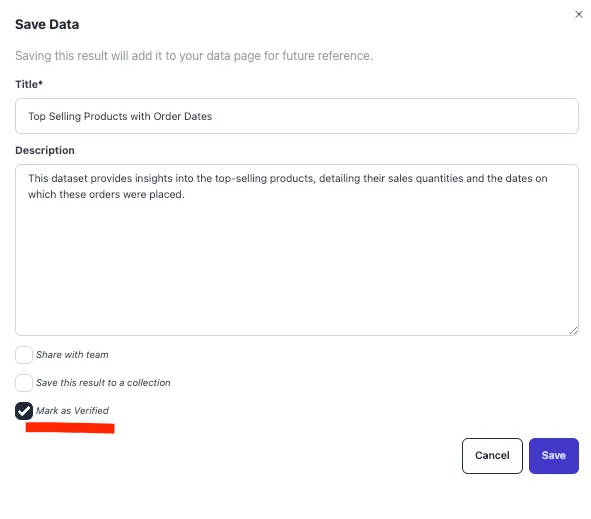 Screenshot of saving information within chat