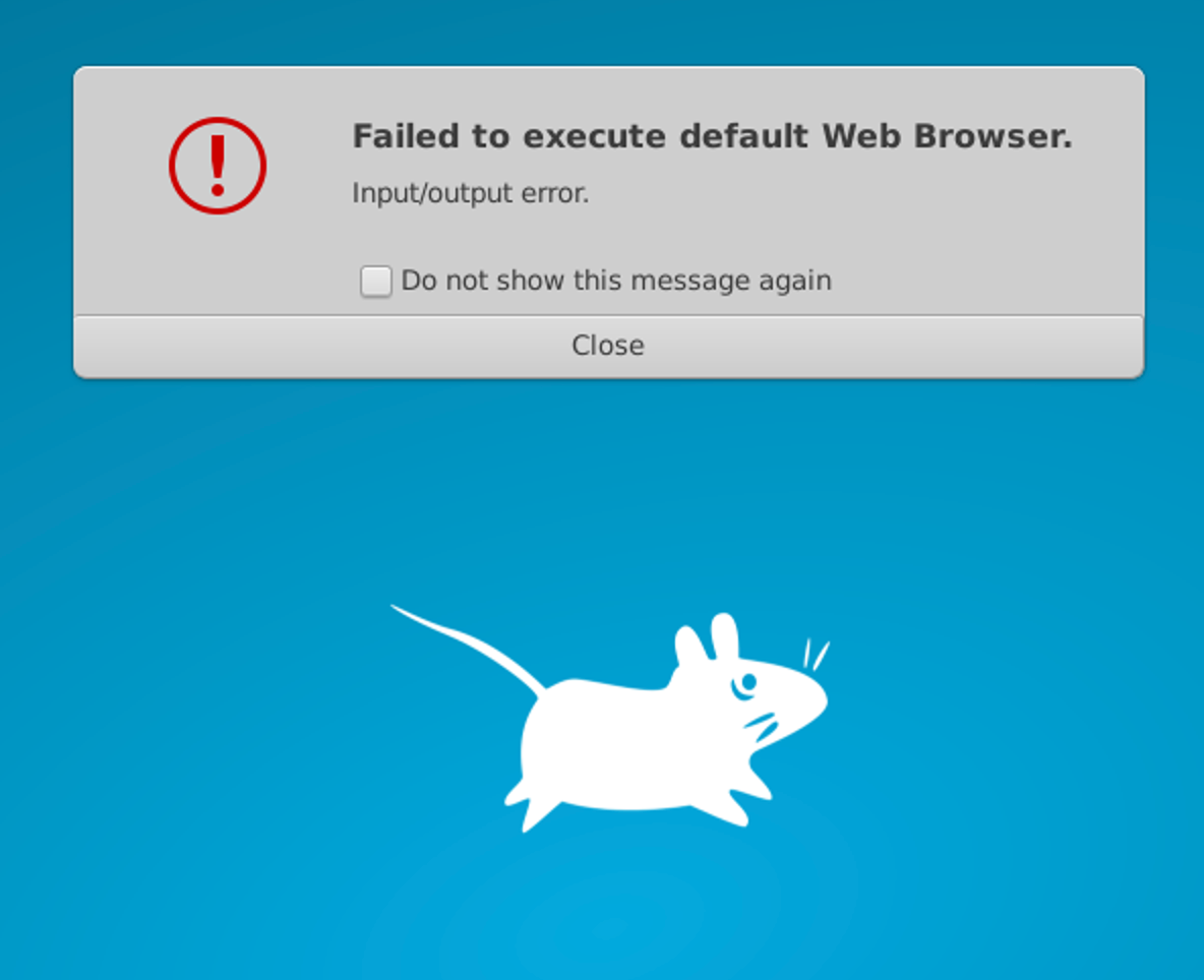Failed to execute default Web Browser (Ubuntu)