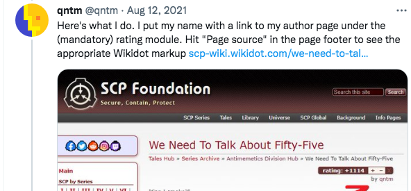 Modular Site, SCP Database Wiki