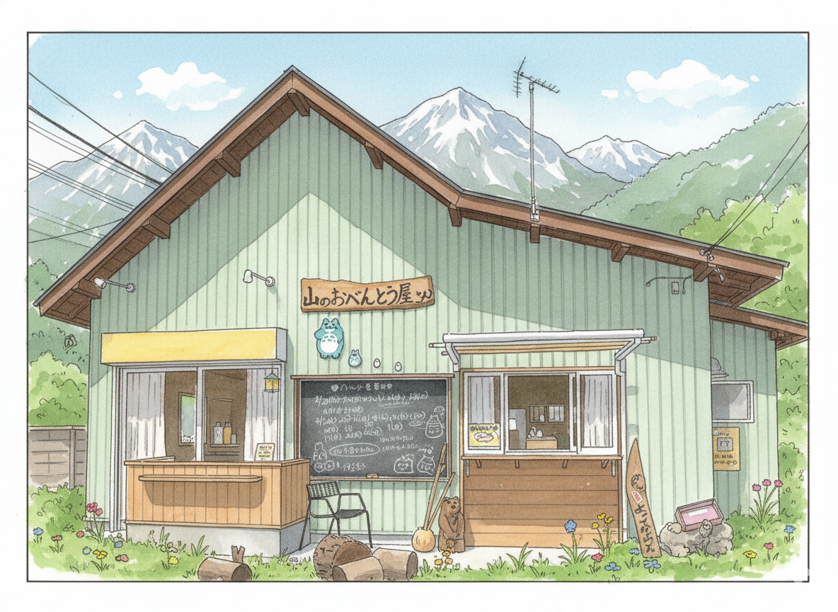 The Little Bento Shop at the Foot of the Mountains That Isn’t Always There