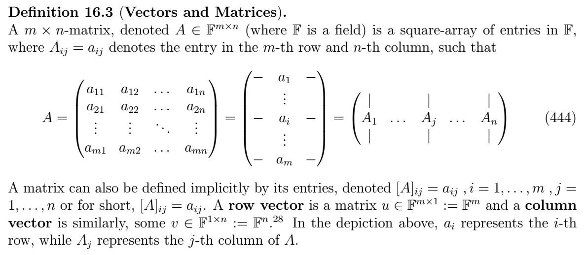 Appendix: Linear Algebra. These Notes Are Intended To Provide A… | By ...