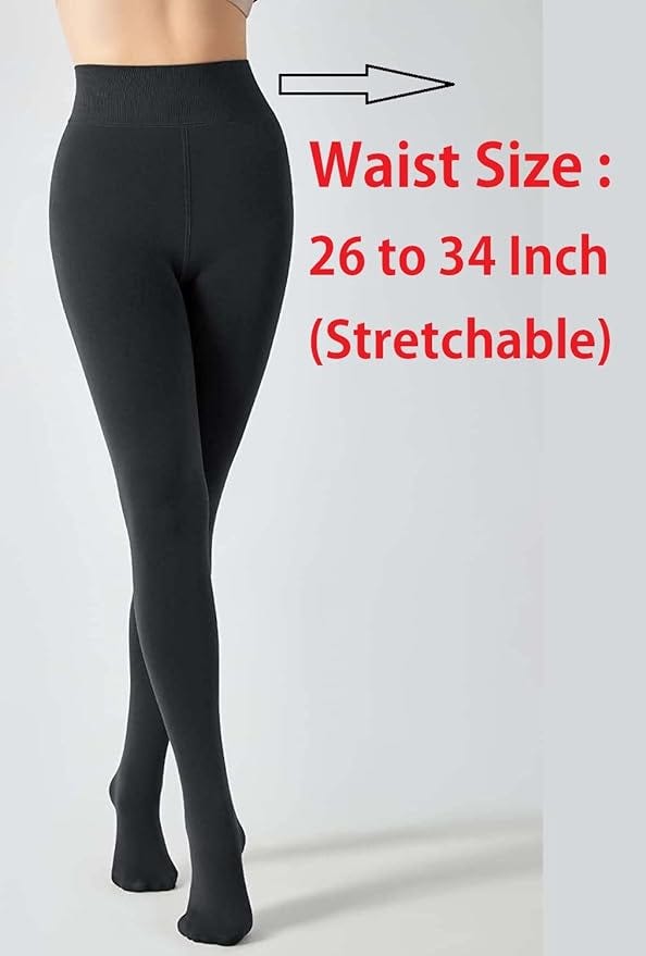 Buy HSR Winter Warm Thermal Fleece Lined Thick Tights Women Slim Fit  Leggings Pants Waist Size : 26 to 34 Inch Stretchable (Black) at