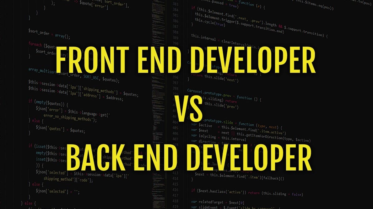 FRONT END DEVELOPER VS BACK END DEVELOPER: UNDERSTANDING THE ROLES AND ...