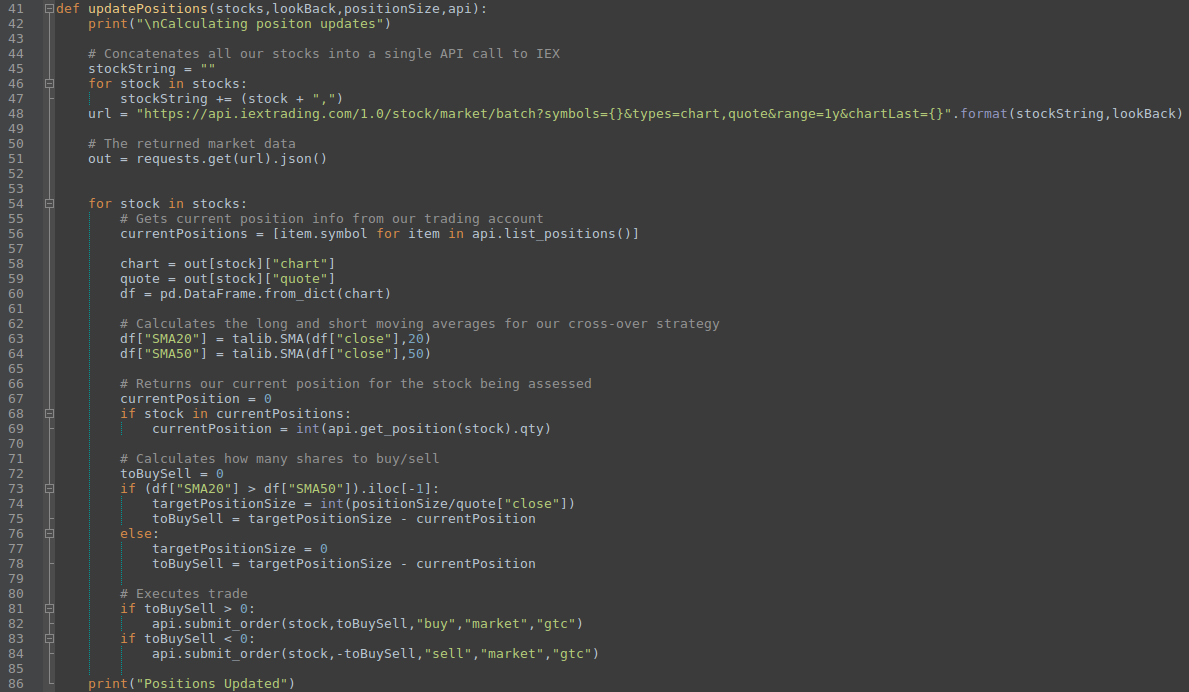 Your First Trading Algorithm. The moving average cross is one of the ...
