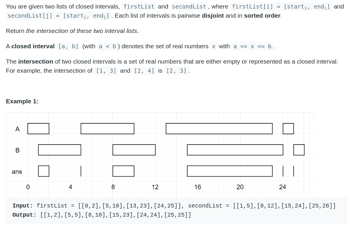 Leetcode 986. Interval List Intersections - Poby’s Home - Medium