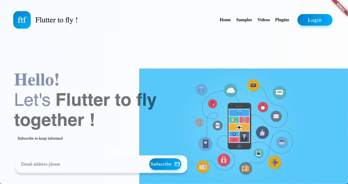 Designing Flutter prototype for Landing Page | by Priyanka Tyagi ...