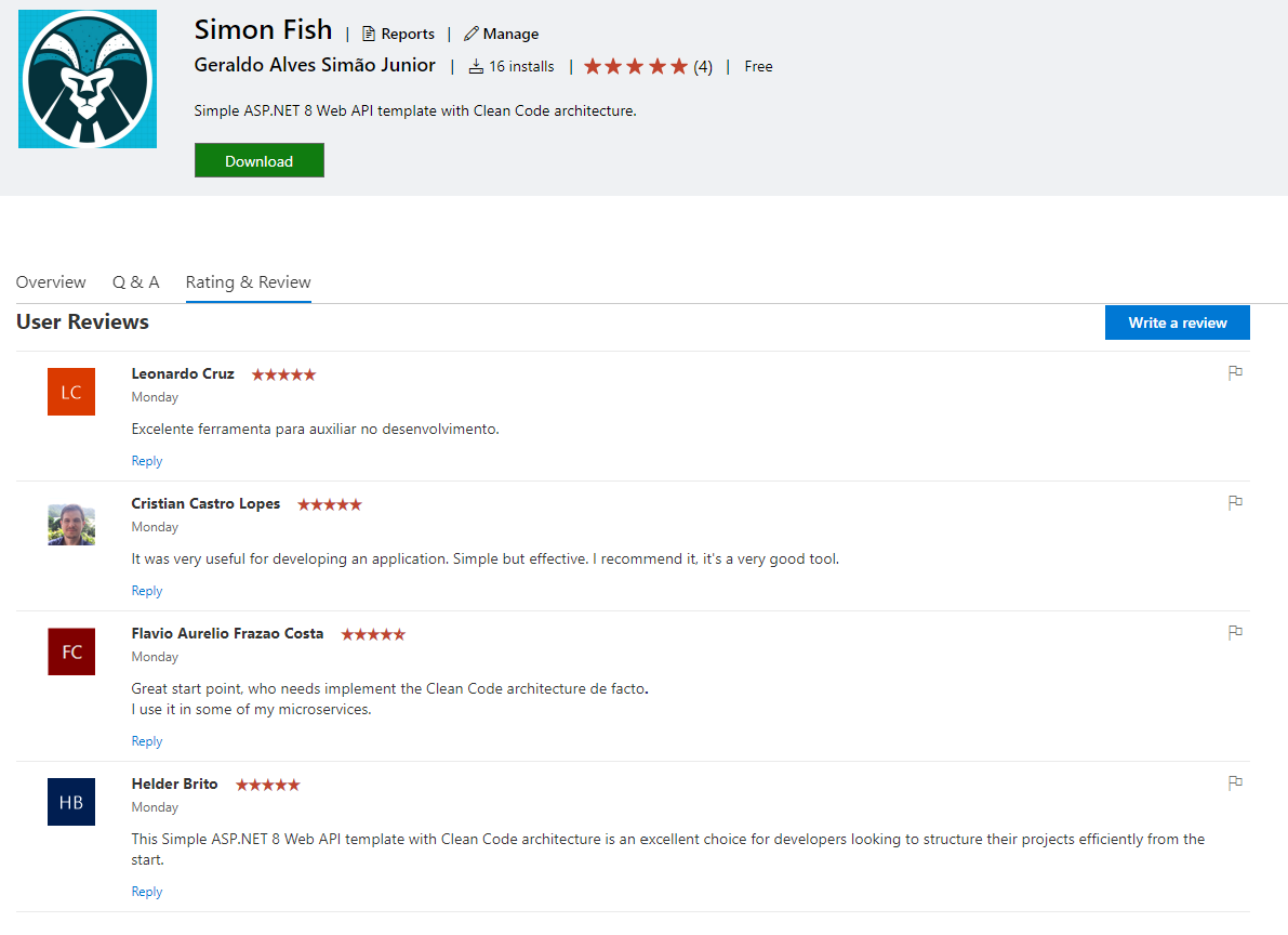 Web Api template extension for Visual Studio 2022 with Clean Code ...